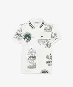 Lacoste Girl Clothing-Graphic Print Cotton Polo Shirt