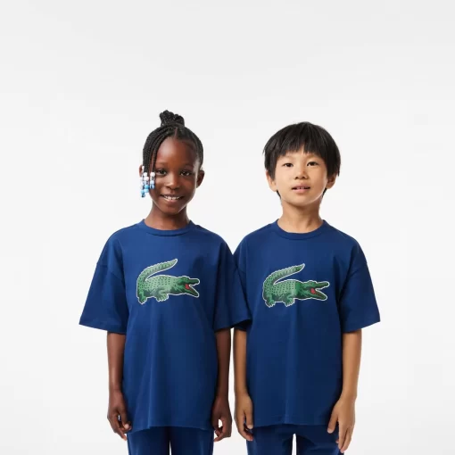 Lacoste Boy Clothing-Graphic Print Cotton T-Shirt