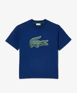 Lacoste Boy Clothing-Graphic Print Cotton T-Shirt