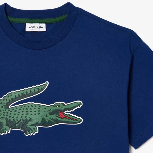 Lacoste Boy Clothing-Graphic Print Cotton T-Shirt