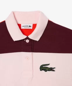 Lacoste Girl Clothing-Heavy Cotton Jersey Striped Polo Shirt