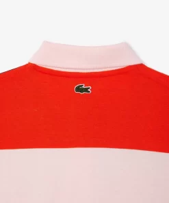 Lacoste Girl Clothing-Heavy Cotton Jersey Striped Polo Shirt