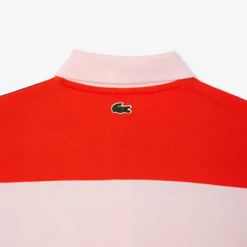 Lacoste Girl Clothing-Heavy Cotton Jersey Striped Polo Shirt