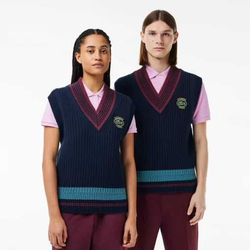 Lacoste Knitwear-Heavy Knit Badge Tennis Sweater