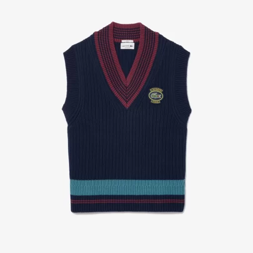 Lacoste Knitwear-Heavy Knit Badge Tennis Sweater