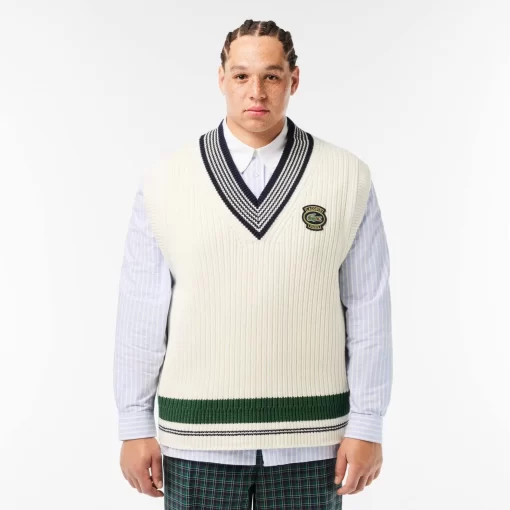 Lacoste Knitwear-Heavy Knit Badge Tennis Sweater