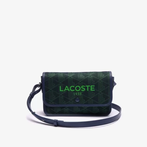 Lacoste Cross Body-Heritage Monogram Jacquard Flap Close Shoulder Bag