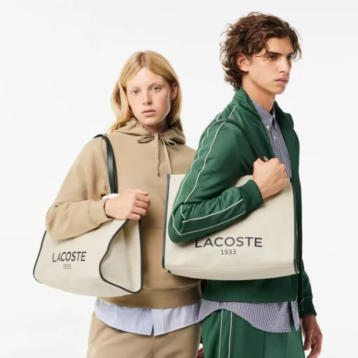 Lacoste Bags-Hertiage Canvas Cotton Tote Bag