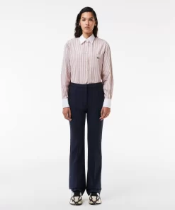 Lacoste Trousers & Shorts-High Waist, Flared Cut Dress Pants