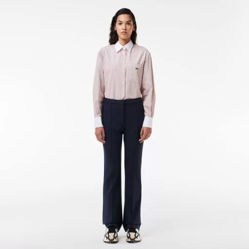 Lacoste Trousers & Shorts-High Waist, Flared Cut Dress Pants