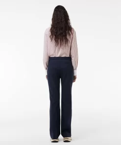 Lacoste Trousers & Shorts-High Waist, Flared Cut Dress Pants