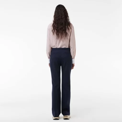 Lacoste Trousers & Shorts-High Waist, Flared Cut Dress Pants