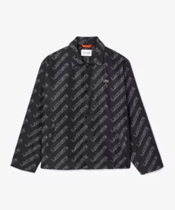 Lacoste Jackets & Coats-High-Neck Graphic Print Zipped Jacket