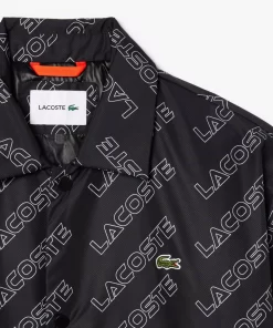 Lacoste Jackets & Coats-High-Neck Graphic Print Zipped Jacket