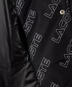 Lacoste Jackets & Coats-High-Neck Graphic Print Zipped Jacket