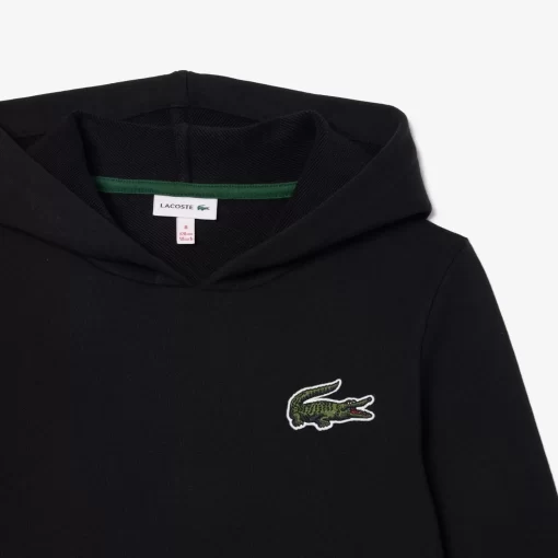 Lacoste Girl Clothing-Hooded Cotton Fleece Sweatshirt Dress