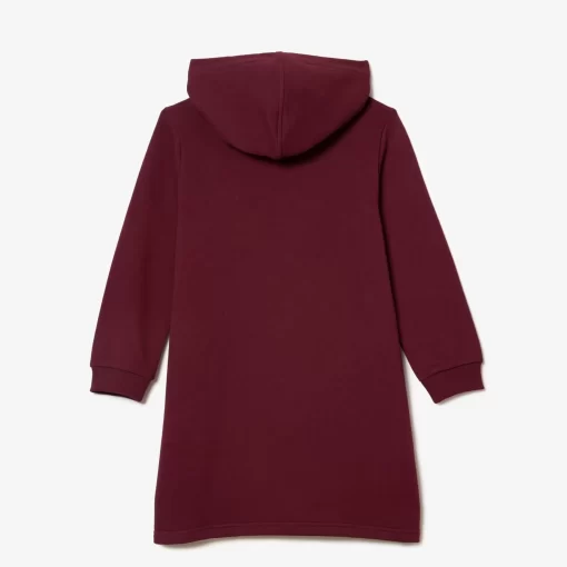 Lacoste Girl Clothing-Hooded Cotton Fleece Sweatshirt Dress