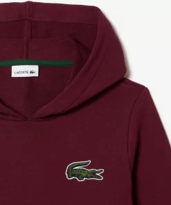 Lacoste Girl Clothing-Hooded Cotton Fleece Sweatshirt Dress