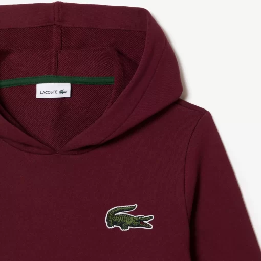 Lacoste Girl Clothing-Hooded Cotton Fleece Sweatshirt Dress