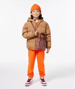 Lacoste Girl Clothing-Hooded Puffer Jacket With Crocodile At The Back