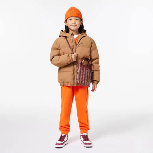 Lacoste Girl Clothing-Hooded Puffer Jacket With Crocodile At The Back