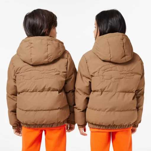 Lacoste Girl Clothing-Hooded Puffer Jacket With Crocodile At The Back