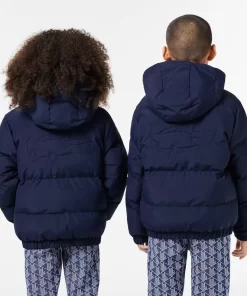 Lacoste Girl Clothing-Hooded Puffer Jacket With Crocodile At The Back