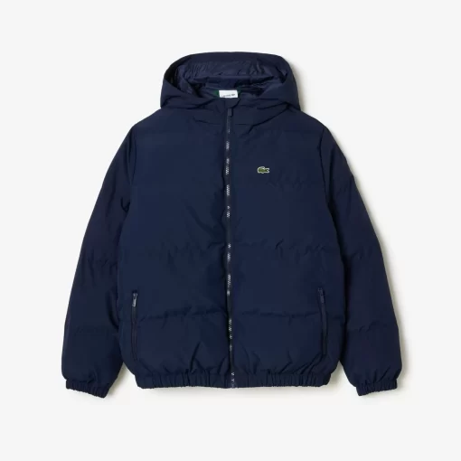 Lacoste Girl Clothing-Hooded Puffer Jacket With Crocodile At The Back