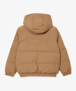 Lacoste Girl Clothing-Hooded Puffer Jacket With Crocodile At The Back