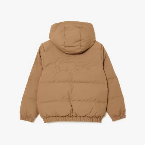 Lacoste Girl Clothing-Hooded Puffer Jacket With Crocodile At The Back