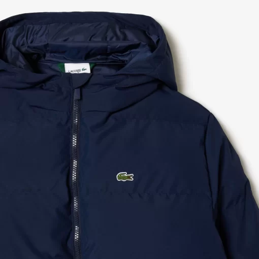 Lacoste Girl Clothing-Hooded Puffer Jacket With Crocodile At The Back