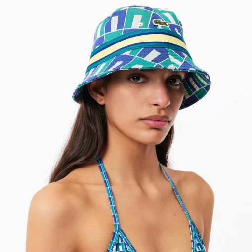 Lacoste Caps & Hats-Interlock Jacquard Patterned Bucket Hat