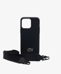 Lacoste Iphone Cases-Iphone 15 Pro Max Case With Embroidered Crocodile