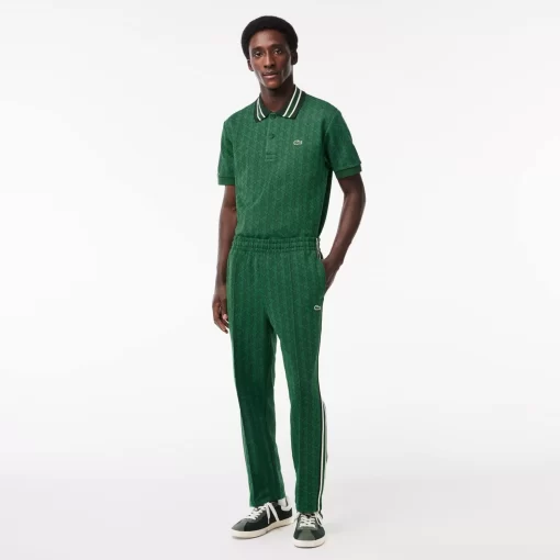 Lacoste Trousers & Shorts-Jacquard Monogrammed Paris Tracksuit Bottoms