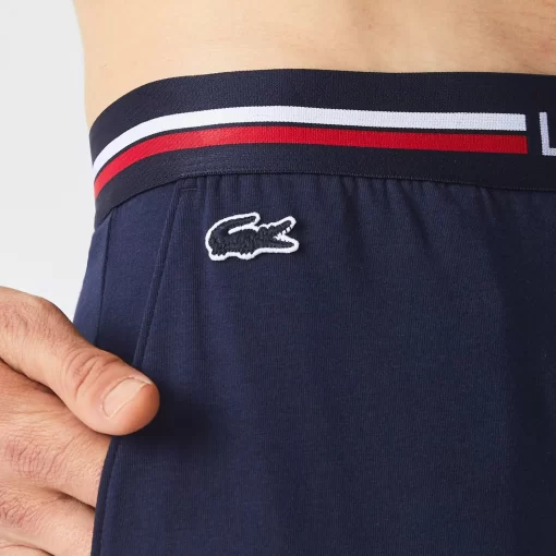 Lacoste Underwear & Lounge Wear-Jersey Pyjama Pant With Three-Tone Waistband