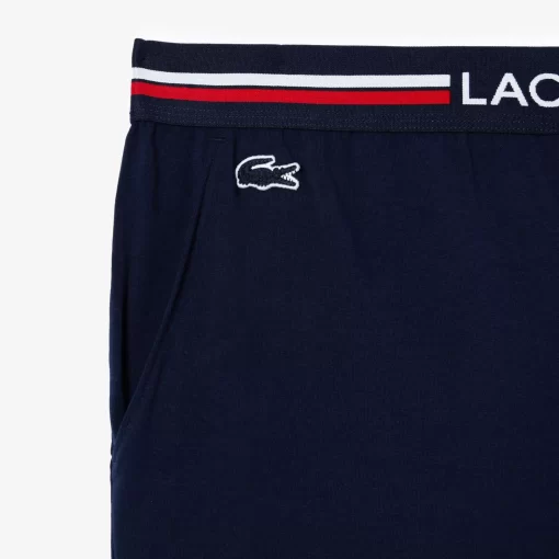 Lacoste Underwear & Lounge Wear-Jersey Pyjama Pant With Three-Tone Waistband