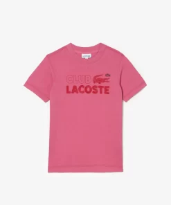 Lacoste Girl Clothing-Kids' Branded Print Organic Cotton T-Shirt