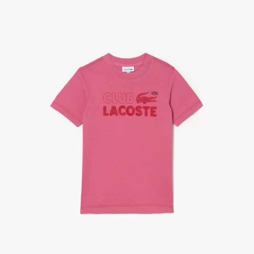 Lacoste Girl Clothing-Kids' Branded Print Organic Cotton T-Shirt