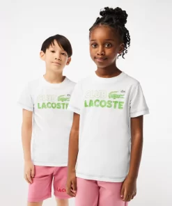 Lacoste Girl Clothing-Kids' Branded Print Organic Cotton T-Shirt