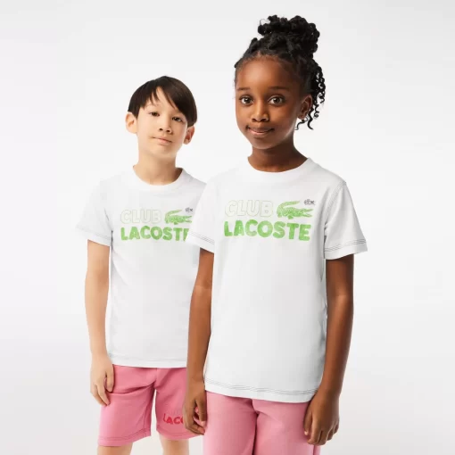 Lacoste Girl Clothing-Kids' Branded Print Organic Cotton T-Shirt