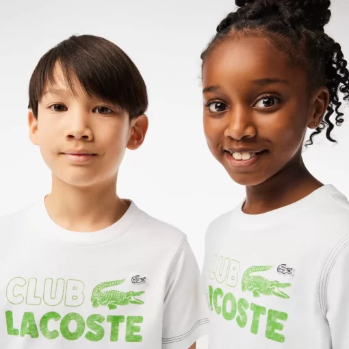 Lacoste Girl Clothing-Kids' Branded Print Organic Cotton T-Shirt