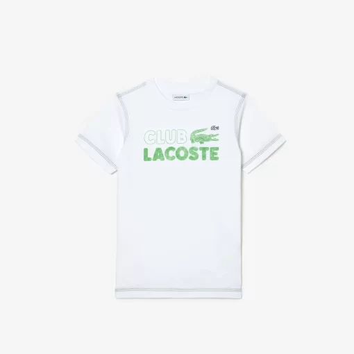 Lacoste Girl Clothing-Kids' Branded Print Organic Cotton T-Shirt