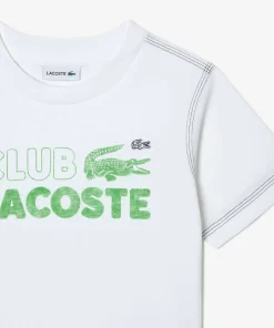 Lacoste Girl Clothing-Kids' Branded Print Organic Cotton T-Shirt