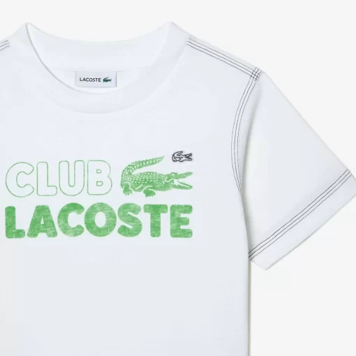 Lacoste Girl Clothing-Kids' Branded Print Organic Cotton T-Shirt