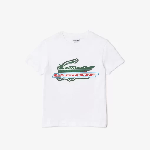 Lacoste Girl Clothing-Kids' Contrast Print Cotton Jersey T-Shirt