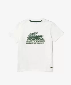 Lacoste Girl Clothing-Kids' Contrast Print Organic Cotton T-Shirt