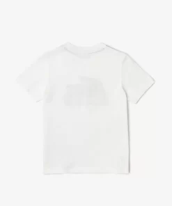 Lacoste Girl Clothing-Kids' Contrast Print Organic Cotton T-Shirt