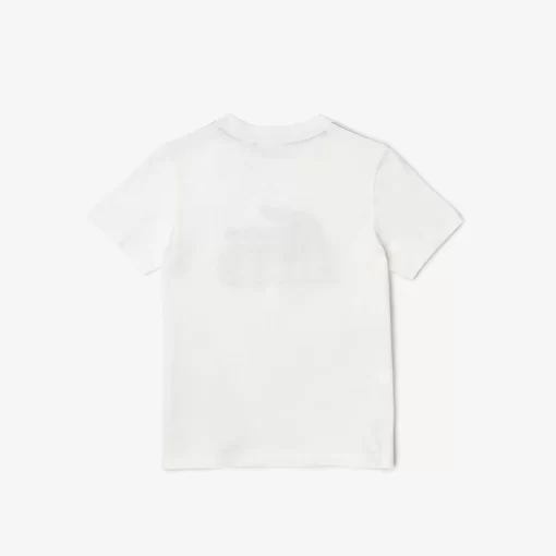 Lacoste Girl Clothing-Kids' Contrast Print Organic Cotton T-Shirt