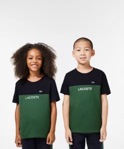 Lacoste Girl Clothing-Kids' Colourblock Organic Cotton Jersey T-Shirt