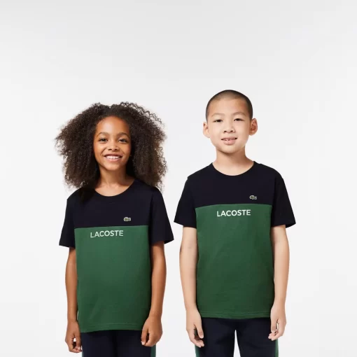 Lacoste Girl Clothing-Kids' Colourblock Organic Cotton Jersey T-Shirt